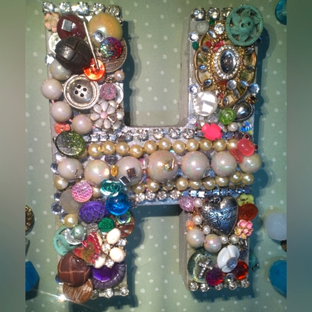 Decorative Bejeweled Letter H